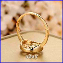 0.50Ct Round Real Moissanite Halo Engagement Ring 14K Yellow Gold Plated Silver