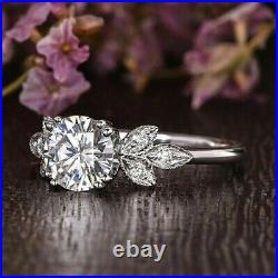 1.10 Ct Round Lab Created Diamond Valentine Gift For Her 14k White Gold Plated