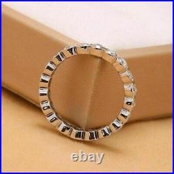 1.20Ct Round Moissanite Lab Created Bezel Set Ring 14K White Gold Plated Silver