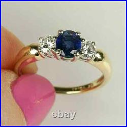1.50 Ct Oval Cut Blue Sapphire Lab-Created Women's Ring 14K Yellow Gold Plated