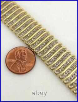 10.00 Ct Round Simulated Diamond Link Tennis Bracelet 14K Yellow Gold Plated