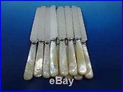 10 Vintage Mother of Pearl Matching Luncheon Knives 8 7/8 (#1530)