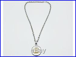 100%Auth CHANEL Vintage Necklace 97A CC COCO Medallion Gold Silver Plated