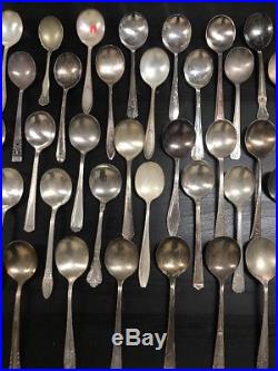 100 Silverplate Gumbo Soup Spoons, Round Soup Spoon, Vintage Craft Lot, Bulk