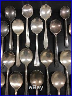 100 Silverplate Gumbo Soup Spoons, Round Soup Spoon, Vintage Craft Lot, Bulk