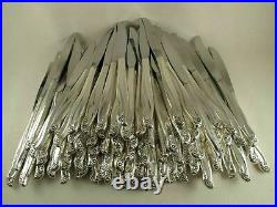 100 Silverplate Knives Same Pattern Vtg Silverplate POLISHED Crafting Lot Bulk