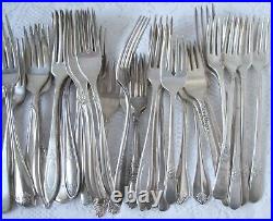 100 VINTAGE CRAFT GRADE SILVER PLATE Forks & Spoons