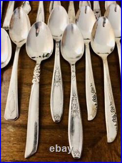 100 Vintage Antique Silver Plated Teaspoons No Monograms Mixed Lot