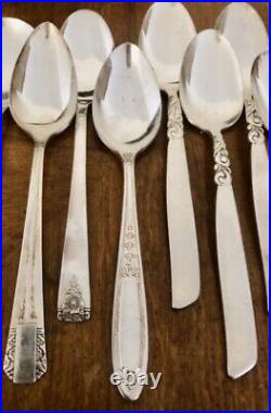 100 Vintage Antique Silver Plated Teaspoons No Monograms Mixed Lot