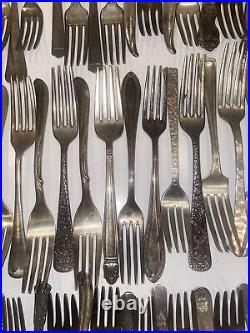 100 Vintage Silverplate Flatware Lot Of Forks Mixed Lot Of Sizes (sp 4)