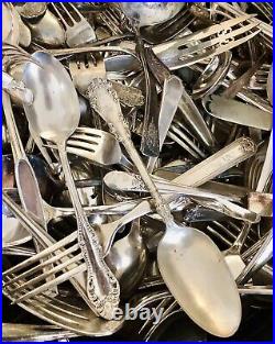 10lbs SILVER PLATED CUTLERY LOT VINTAGE FLATWARE SILVERWARE