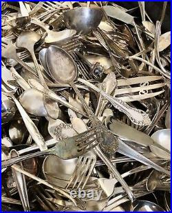 10lbs SILVER PLATED CUTLERY LOT VINTAGE FLATWARE SILVERWARE