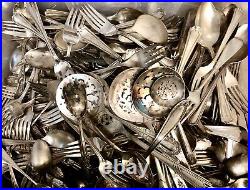 10lbs SILVER PLATED CUTLERY LOT VINTAGE FLATWARE SILVERWARE