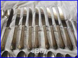115 Vtg Silverplate Flatware Spoons Knives Forks Gorham Cathedral EPNS
