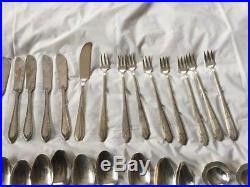 115 Vtg Silverplate Flatware Spoons Knives Forks Gorham Cathedral EPNS