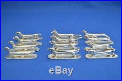 12 Vintage Silver Plate French Art Deco Metal Animal Knife Rests Cutlery Ant
