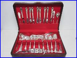 126 PCS VINTAGE 1881 ROGERS ONEIDA ENCHANTMENT SILVERPLATE FLATWARE with CASE