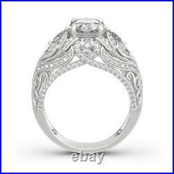 14K Gold Plated 1.2CT Simulated Diamond Vintage Lace Design Engagement Ring