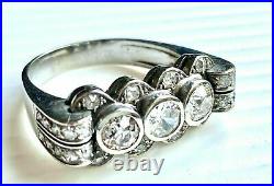 14k White Gold Plated Perfect Vintage Art Deco Engagement Ring 3.25 Ct Diamond