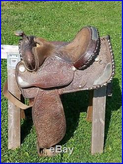 15 CIRCLE Y Vintage Western Horse Show Saddle w Silver Engraving Plate