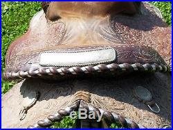 15 CIRCLE Y Vintage Western Horse Show Saddle w Silver Engraving Plate
