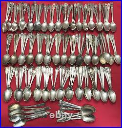 150 Pc Silverplated 6 TEASPOONS Antique to Vintage Pattern Mix