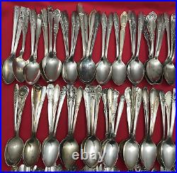 150 Pc Silverplated 6 TEASPOONS Antique to Vintage Pattern Mix