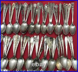 150 Pc Silverplated 6 TEASPOONS Antique to Vintage Pattern Mix