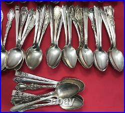 150 Pc Silverplated 6 TEASPOONS Antique to Vintage Pattern Mix