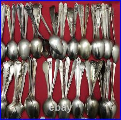 150 Pc Silverplated 6 TEASPOONS Antique to Vintage Pattern Mix