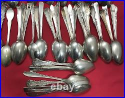 150 Pc Silverplated 6 TEASPOONS Antique to Vintage Pattern Mix