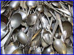 15lbs Lot of Vintage & Antique Silverplate Flatware Various Spoons Craft/Resale