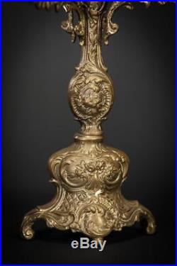 17 Large Antique Baroque Bronze Candelabra 5 Tier Vintage Candle Holder