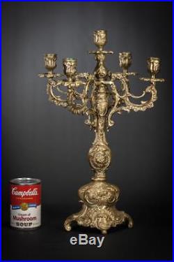 17 Large Antique Baroque Bronze Candelabra 5 Tier Vintage Candle Holder