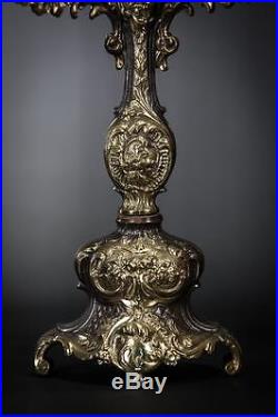 17 Pair of Antique Bronze Candelabras 5 Tier 2 Baroque Vintage Candle Holders
