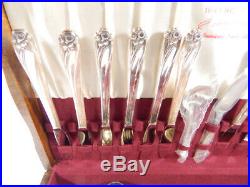 1847 Rogers Bros. 70-PC Vintage Silverplate EASTER DAFFODIL Flatware Set withCase