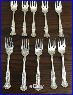 1847 Rogers Bros Silver Plate A1 Vintage Grape Pattern Dessert Forks Set 10 Wow