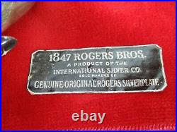 1847 Rogers Bros Silver Plate Service For 12 8+4 VTG Felt Case Hard Back Snap
