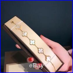 18kGold plate Silver VCA Flower Clover Vintage Alhambra bracelet Mother-of-pearl