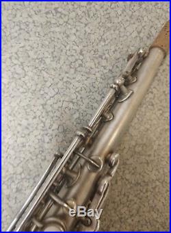 1922 Vintage Buescher True Tone Soprano Saxophone Original mpc silver plate