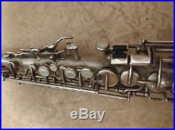 1922 Vintage Buescher True Tone Soprano Saxophone Original mpc silver plate