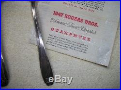 1950 Vtg. 52 Piece 1847 Rogers Bros Daffodil Flower Silver Plate Flatware Set