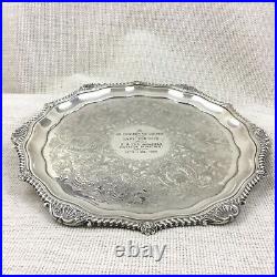 1960 The Aga Khan IV Silver Plate Tray Royal Presentation Gift Governor of Kenya