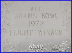 1972 VINTAGE Silver Plate Presentation Serving Platter Tray WCC ADAMS BOWL