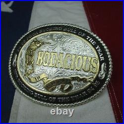 1994 95 PRCA Bucking Bull of the Year Bodacious Silver Plated Belt Buckle VTG