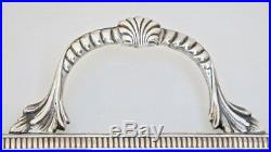 19C Antique French Silver Serving Tray Large Server withHandles Shell Napoleon III