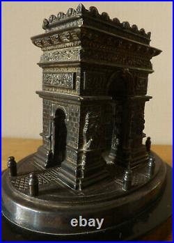 19th Century Grand Tour Arc De Triomphe Silver Plated Brass Box/Desk Ornament