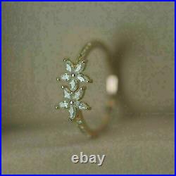 2.0 Ct Marquise Cut Moissanite Vintage Engagement Ring in 14K Yellow Gold Plated