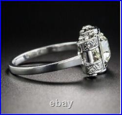 2.50 Ct Round Cut Lab Created Diamond Vintage Ring 14K White Gold Plated Women's