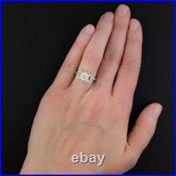 2.50 Ct Round Cut Lab Created Diamond Vintage Ring 14K White Gold Plated Women's